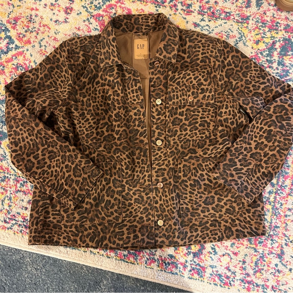GAP Brown Leopard Print Jacket - image 1